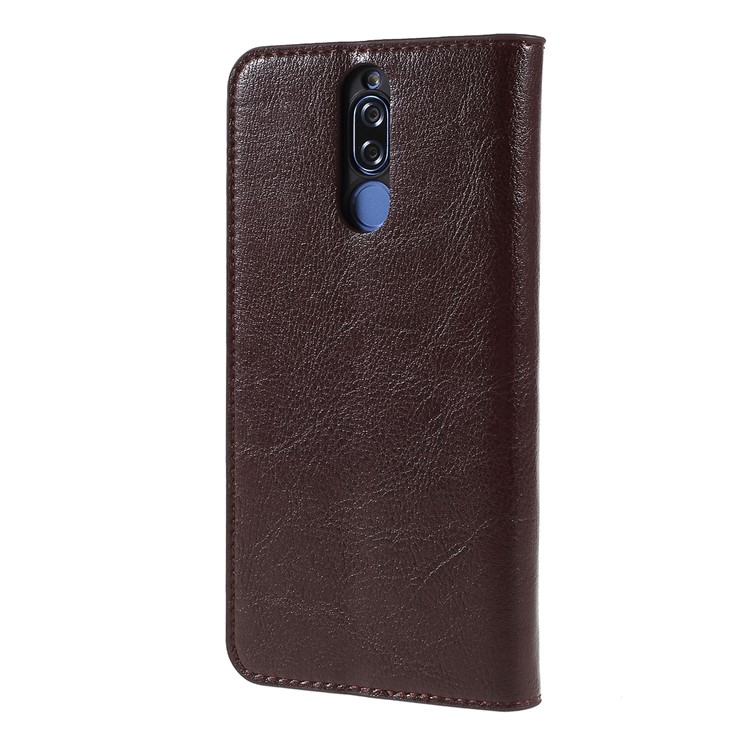 Pour Huawei Mate 10 Lite / Nova 2i / Maimang 6 Crazy Cheval Crazy Cuir Portefeuille Couvercle De Boîtier Avec Support - Café-7