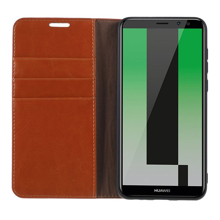 Per Huawei Mate 10 Lite / Nova 2i / Maimang 6 Crazy Horse Genuine Portafoglio In Pelle Con Supporto - Marrone