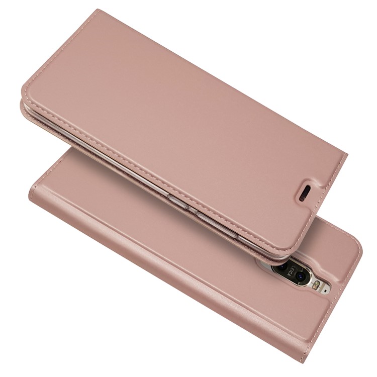 Magnetic Attraction Flip Stand PU Leather Phone Cover for Huawei Mate 9 Pro - Rose Gold-2