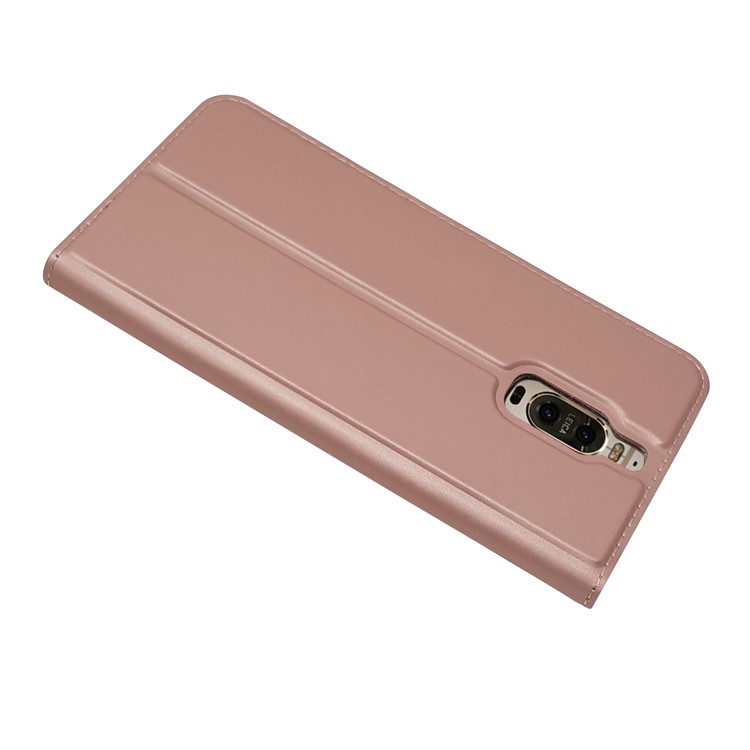 Magnetic Attraction Flip Stand PU Leather Phone Cover for Huawei Mate 9 Pro - Rose Gold-5
