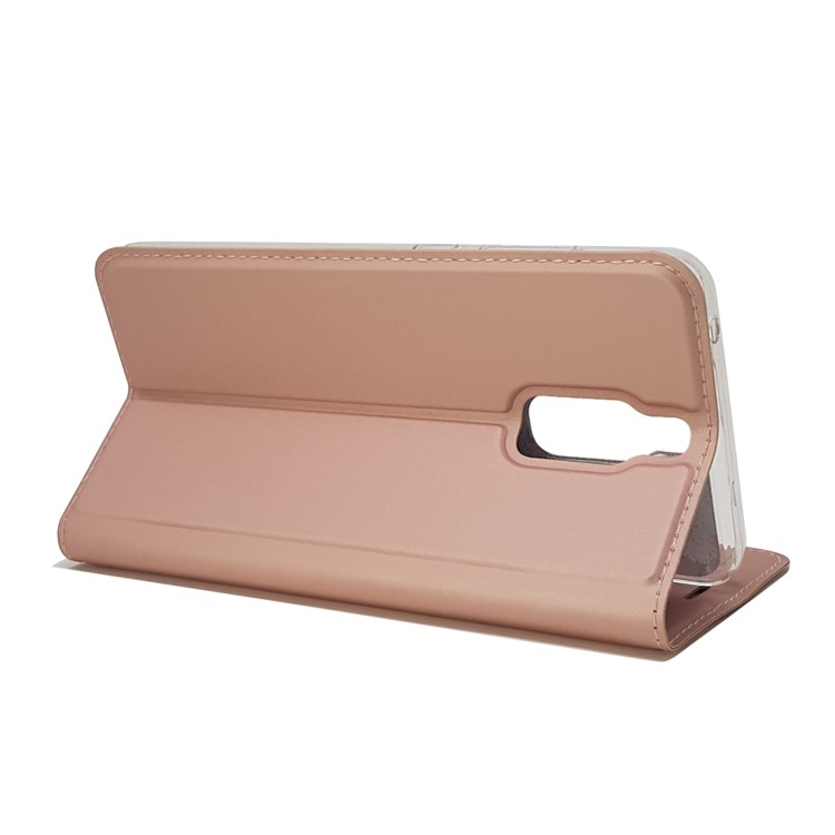 Magnetic Attraction Flip Stand PU Leather Phone Cover for Huawei Mate 9 Pro - Rose Gold-7
