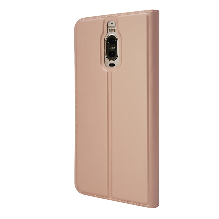 Magnetic Attraction Flip Stand PU Leather Phone Cover for Huawei Mate 9 Pro - Rose Gold-9