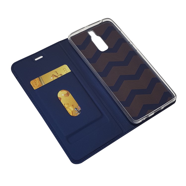 Magnetic Attraction PU Leather Protective Mobile Cover for Huawei Mate 9 Pro - Dark Blue-6