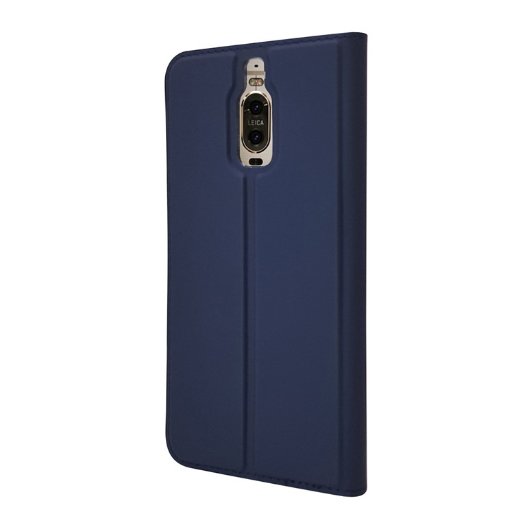 Magnetic Attraction PU Leather Protective Mobile Cover for Huawei Mate 9 Pro - Dark Blue-9