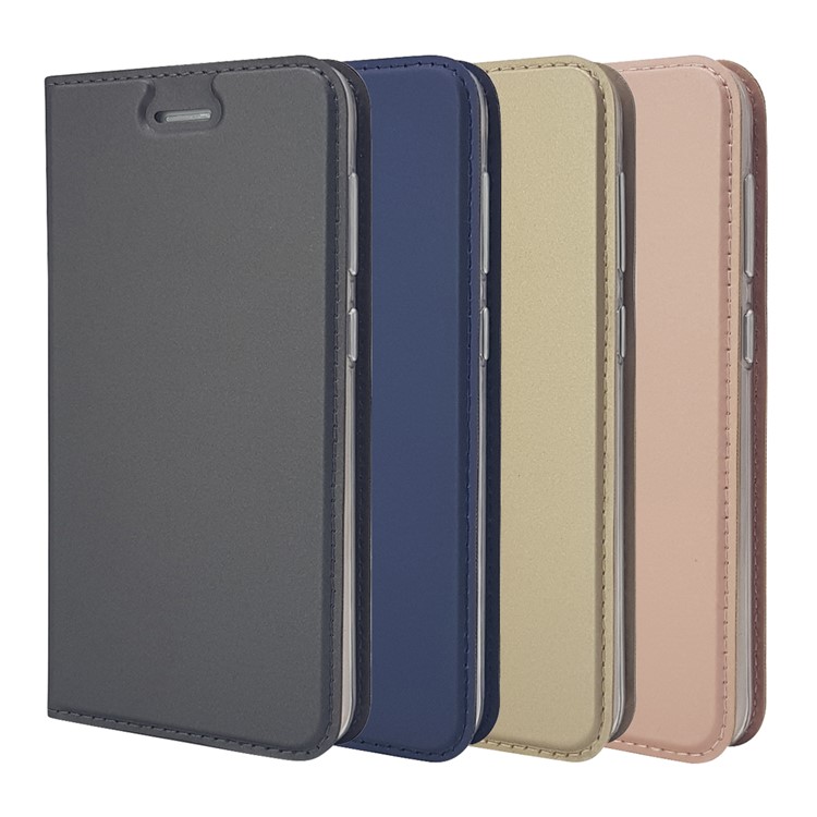 Magnetic Attraction PU Leather Card Holder Stand Case for Huawei Y6 Pro (2017) / Enjoy 7 / P9 lite mini - Black-12