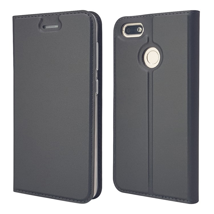 Magnetic Attraction PU Leather Card Holder Stand Case for Huawei Y6 Pro (2017) / Enjoy 7 / P9 lite mini - Black-3