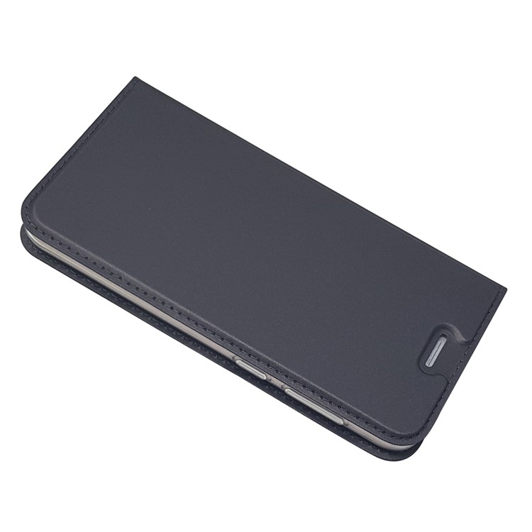 Magnetic Attraction PU Leather Card Holder Stand Case for Huawei Y6 Pro (2017) / Enjoy 7 / P9 lite mini - Black-5