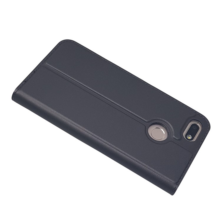 Magnetic Attraction PU Leather Card Holder Stand Case for Huawei Y6 Pro (2017) / Enjoy 7 / P9 lite mini - Black-6