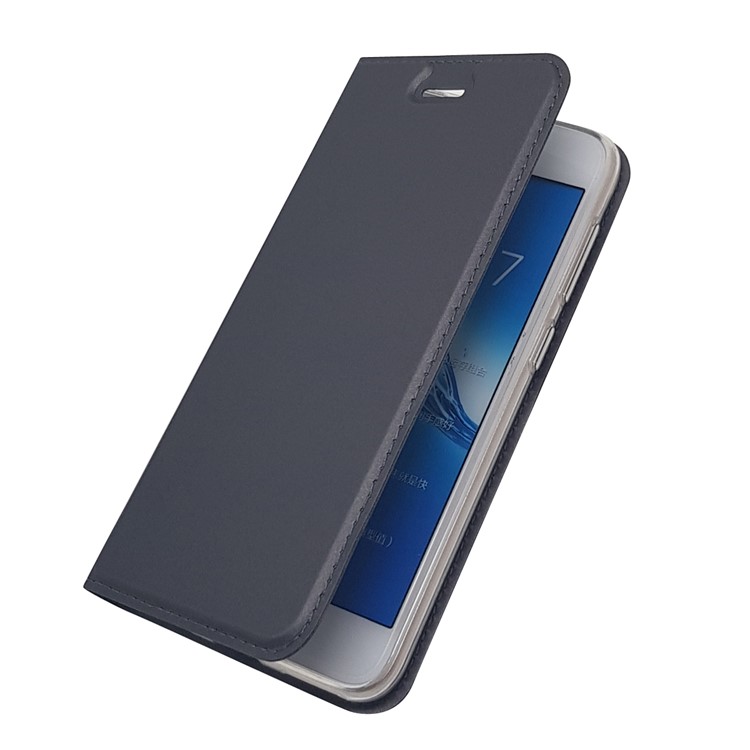 Magnetic Attraction PU Leather Card Holder Stand Case for Huawei Y6 Pro (2017) / Enjoy 7 / P9 lite mini - Black-8