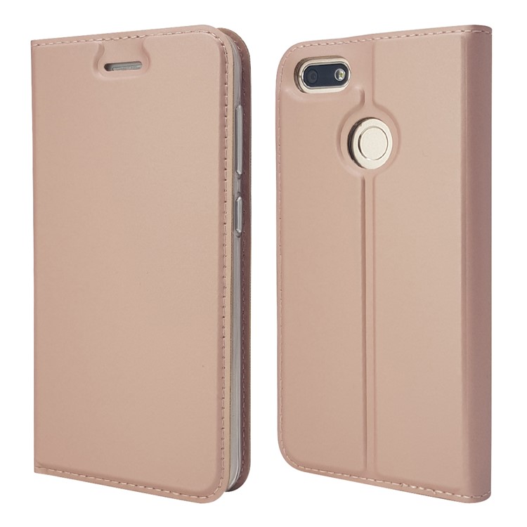 Magnetic Attraction PU Leather Card Holder Cover with Stand for Huawei Y6 Pro (2017) / Enjoy 7 / P9 lite mini - Rose Gold-3