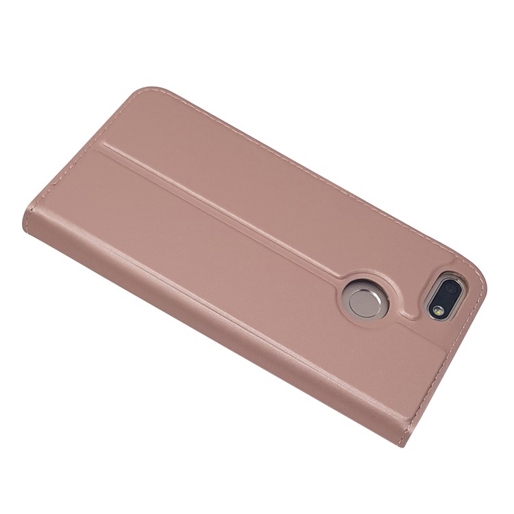 Magnetic Attraction PU Leather Card Holder Cover with Stand for Huawei Y6 Pro (2017) / Enjoy 7 / P9 lite mini - Rose Gold-5