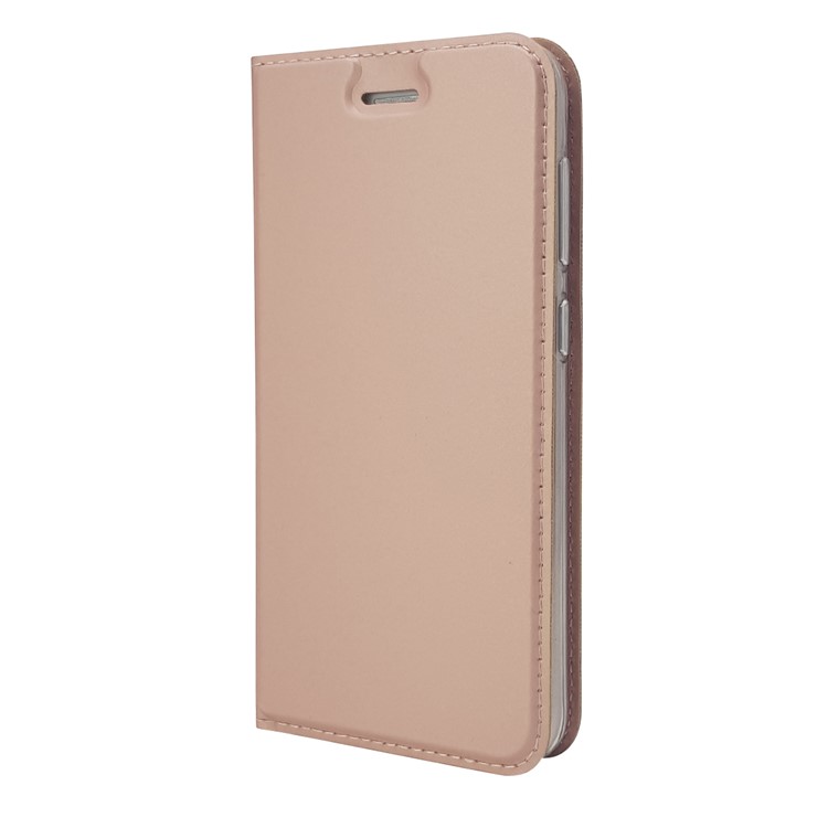 Magnetic Attraction PU Leather Card Holder Cover with Stand for Huawei Y6 Pro (2017) / Enjoy 7 / P9 lite mini - Rose Gold-8