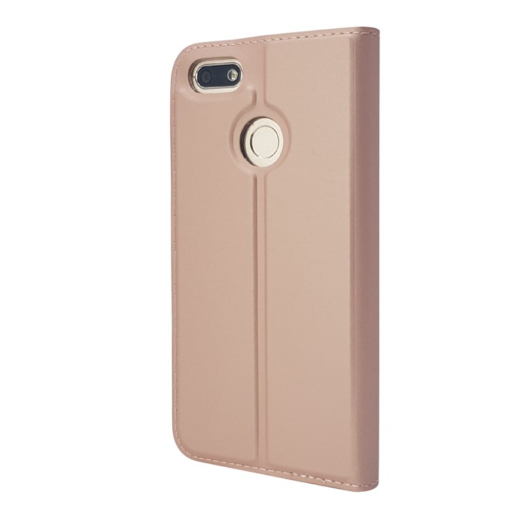 Magnetic Attraction PU Leather Card Holder Cover with Stand for Huawei Y6 Pro (2017) / Enjoy 7 / P9 lite mini - Rose Gold-9