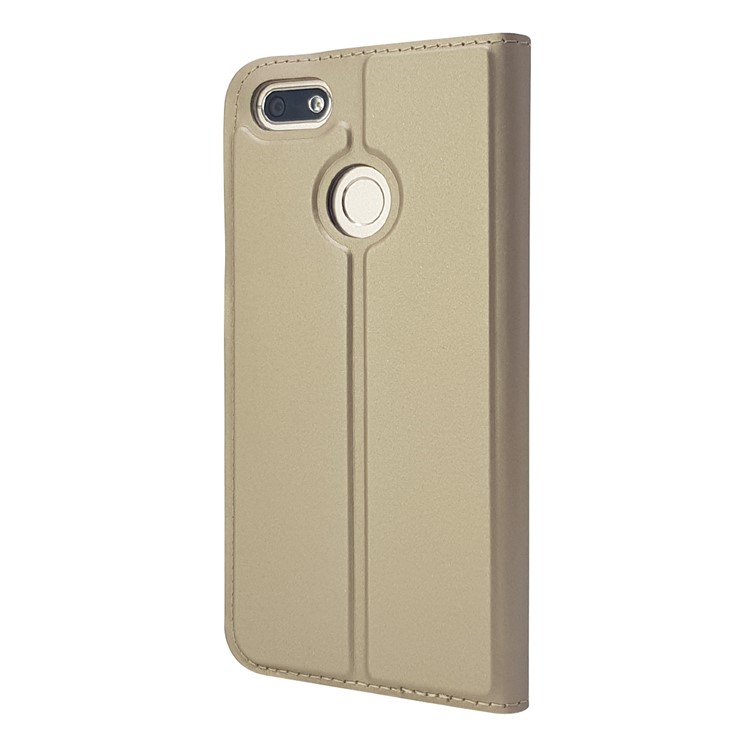 Magnetic Attraction PU Leather Stand Shell with Card Holder for Huawei Y6 Pro (2017) / Enjoy 7 / P9 lite mini - Gold-10