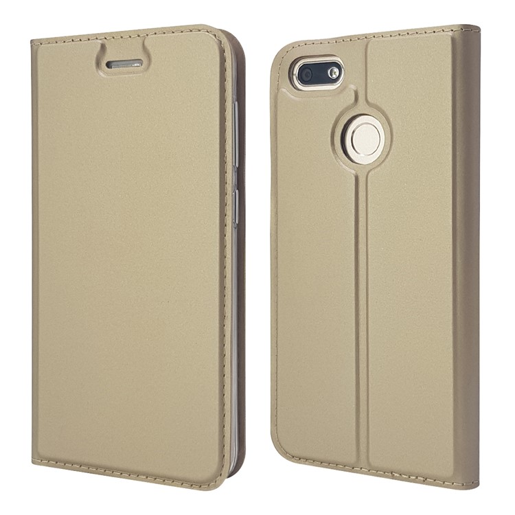 Magnetic Attraction PU Leather Stand Shell with Card Holder for Huawei Y6 Pro (2017) / Enjoy 7 / P9 lite mini - Gold-3