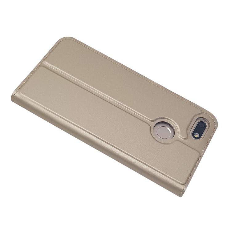 Magnetic Attraction PU Leather Stand Shell with Card Holder for Huawei Y6 Pro (2017) / Enjoy 7 / P9 lite mini - Gold-6