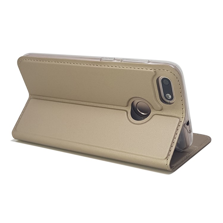 Magnetic Attraction PU Leather Stand Shell with Card Holder for Huawei Y6 Pro (2017) / Enjoy 7 / P9 lite mini - Gold-8