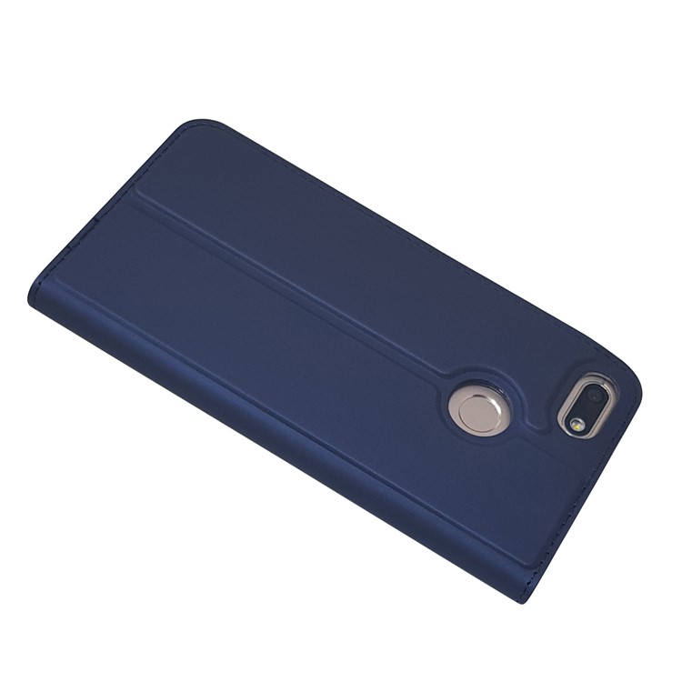 Magnetic Attraction Card Slot PU Leather Mobile Case Cover for Huawei Y6 Pro (2017) / Enjoy 7 / P9 lite mini - Dark Blue-5