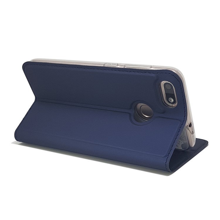 Magnetic Attraction Card Slot PU Leather Mobile Case Cover for Huawei Y6 Pro (2017) / Enjoy 7 / P9 lite mini - Dark Blue-7