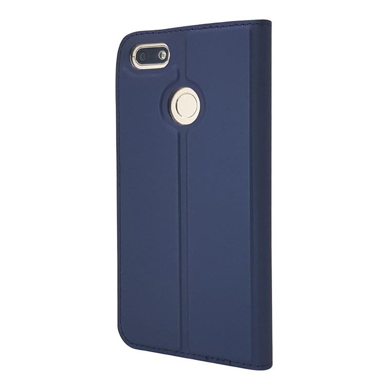 Magnetic Attraction Card Slot PU Leather Mobile Case Cover for Huawei Y6 Pro (2017) / Enjoy 7 / P9 lite mini - Dark Blue-9