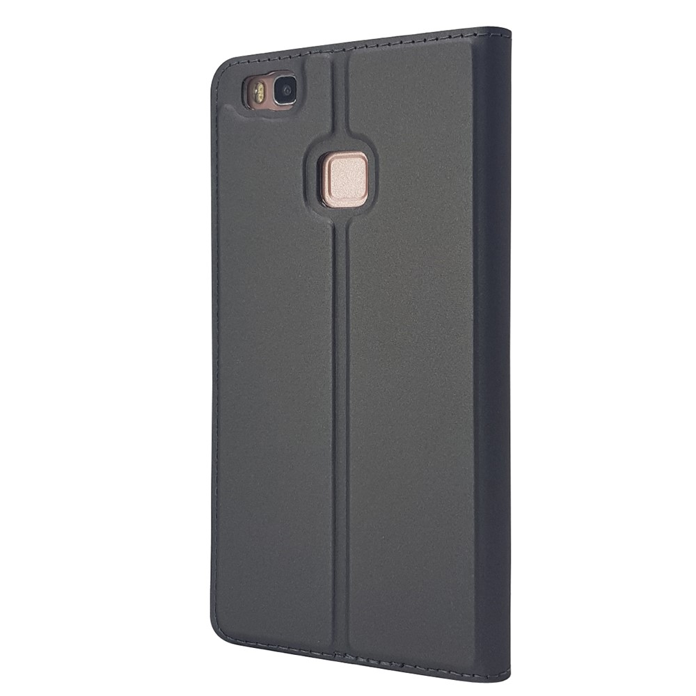 Magnetic Attraction Card Holder Leather Phone Case with Stand for Huawei P9 Lite / G9 Lite - Black-11