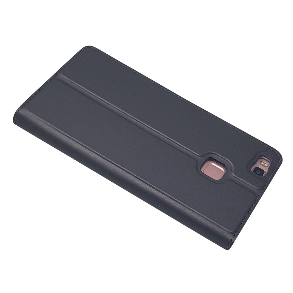Magnetic Attraction Card Holder Leather Phone Case with Stand for Huawei P9 Lite / G9 Lite - Black-6