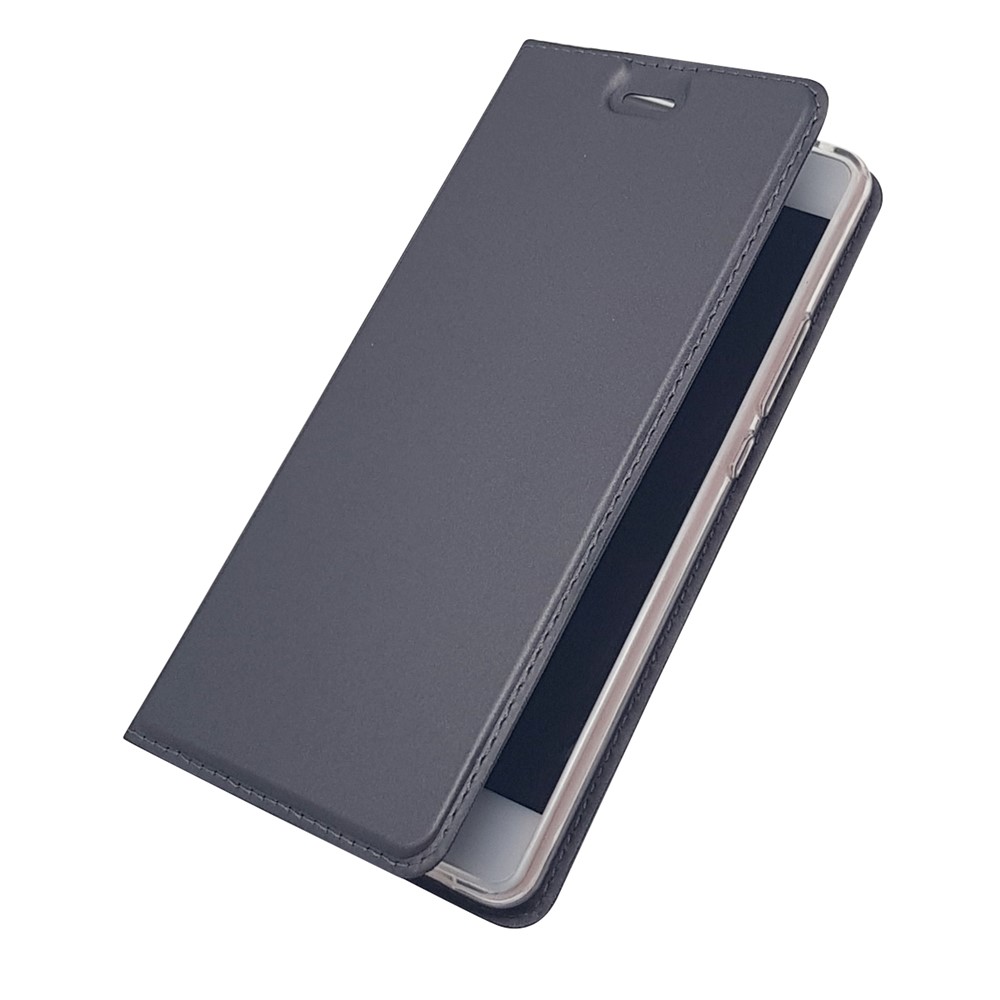 Magnetic Attraction Card Holder Leather Phone Case with Stand for Huawei P9 Lite / G9 Lite - Black-8