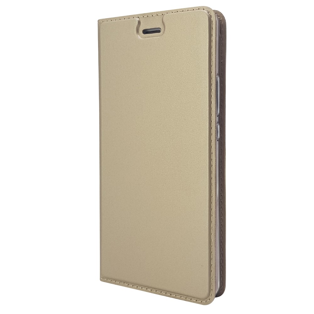 Magnetic Attraction Flip Stand Leather Phone Cover with Card Slot for Huawei P9 Lite / G9 Lite - Gold-10