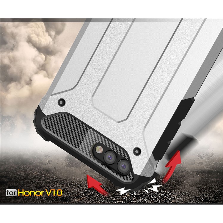 Armor Guard Plastic + TPU Combo Case for Huawei Honor V10 / Honor View 10 - Silver-4