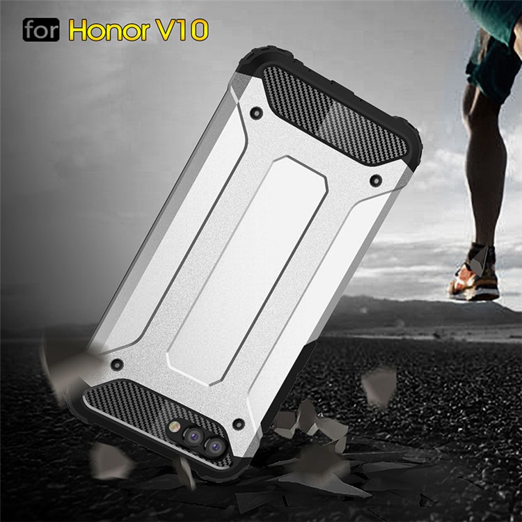 Armor Guard Plastic + TPU Combo Case for Huawei Honor V10 / Honor View 10 - Silver-9
