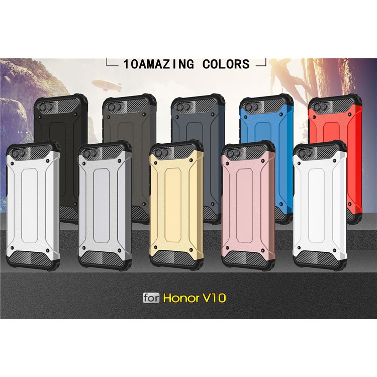 Armor Guard Plastic + TPU Hybrid Back Case for Huawei Honor V10 / Honor View 10 - Grey-2