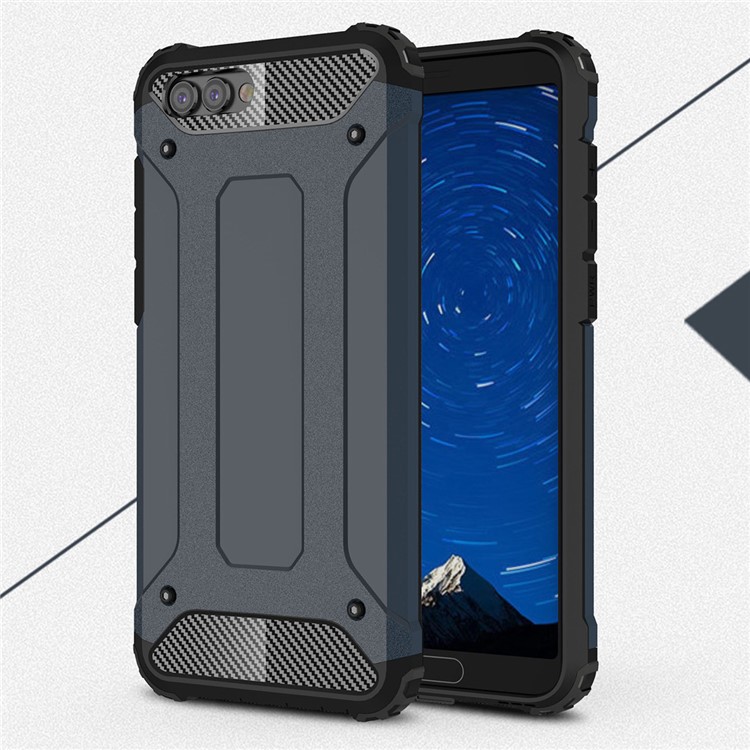 Armor Guard Plastic + TPU Hybrid Cover Case Shell for Huawei Honor V10 / Honor View 10 - Dark Blue-1