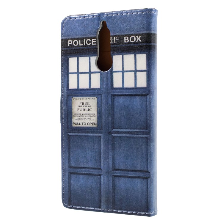 Pattern Printing PU Leather Wallet Case for Huawei Mate 10 Lite / nova 2i / Maimang 6 / Honor 9i (India) - Police Public Call Box-2