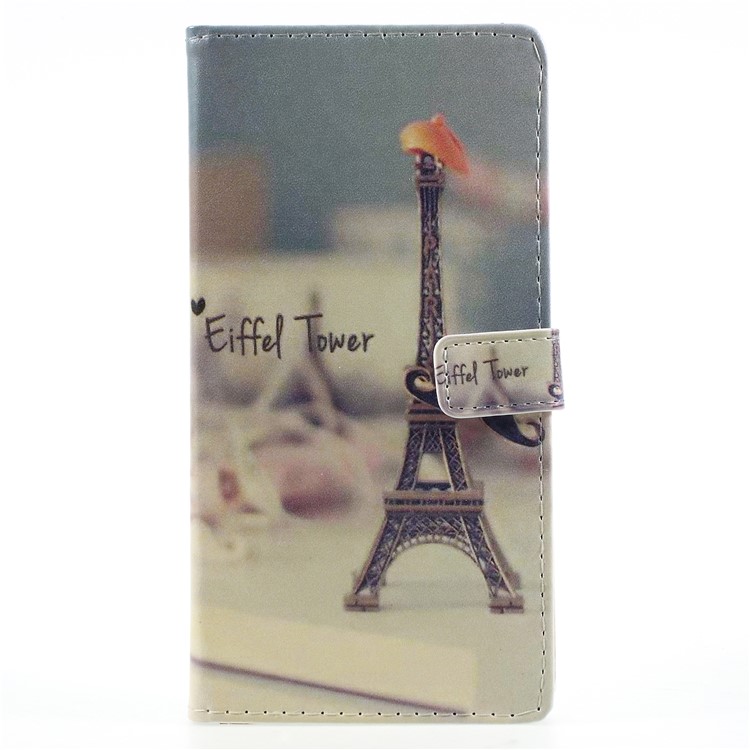 Pattern Printing PU Leather Protective Mobile Case for Huawei Mate 10 Lite / nova 2i / Maimang 6 / Honor 9i (India) - Eiffel Tower and Mustache-1