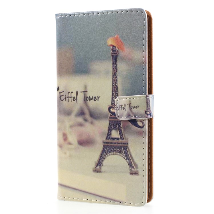 Pattern Printing PU Leather Protective Mobile Case for Huawei Mate 10 Lite / nova 2i / Maimang 6 / Honor 9i (India) - Eiffel Tower and Mustache-3
