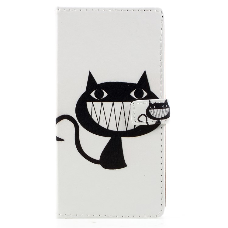 Pattern Printing Stand Wallet Leather Mobile Cover for Huawei Mate 10 Lite / nova 2i / Maimang 6 / Honor 9i (India) - Grinning Cat-1