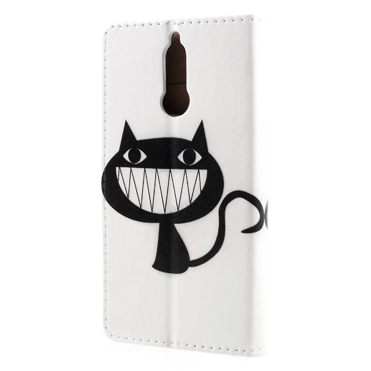 Pattern Printing Stand Wallet Leather Mobile Cover for Huawei Mate 10 Lite / nova 2i / Maimang 6 / Honor 9i (India) - Grinning Cat-2