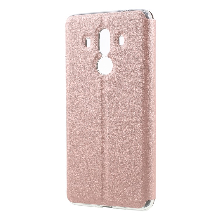 Slide to Answer View Window Leather Phone Cover for Huawei Mate 10 Pro - Rose Gold-3