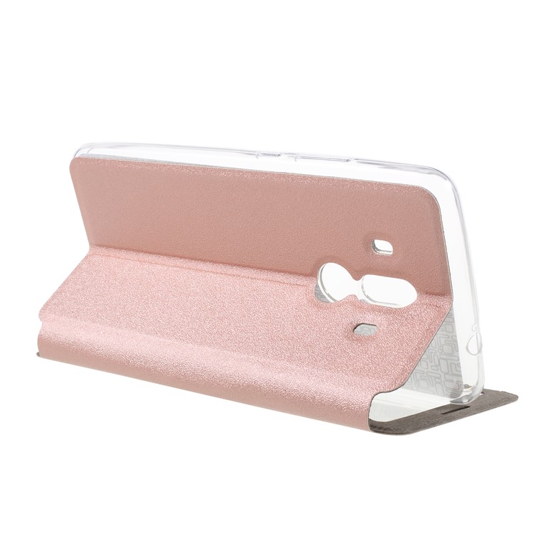 Slide to Answer View Window Leather Phone Cover for Huawei Mate 10 Pro - Rose Gold-4