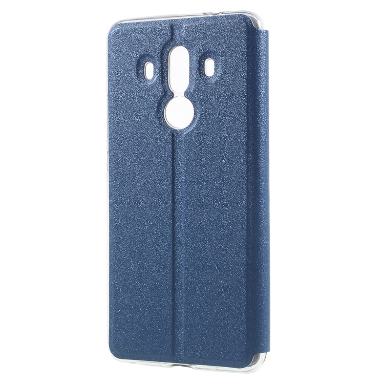 View Window Leather Mobile Casing with Touch Slide Button for Huawei Mate 10 Pro - Blue-3