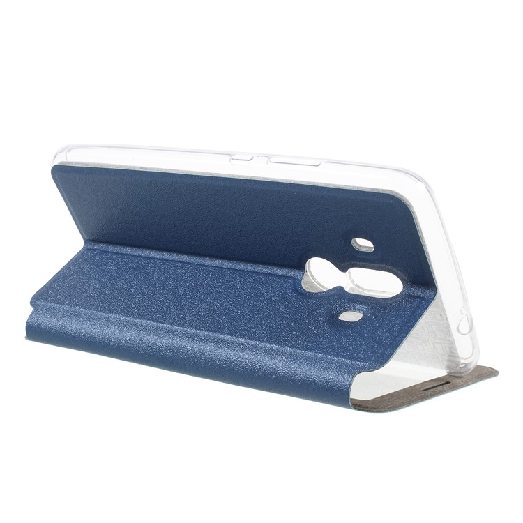 View Window Leather Mobile Casing with Touch Slide Button for Huawei Mate 10 Pro - Blue-4