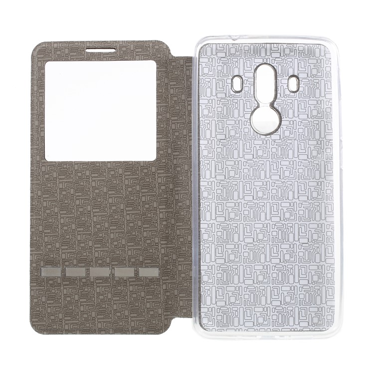 View Window Leather Mobile Casing with Touch Slide Button for Huawei Mate 10 Pro - Blue-5