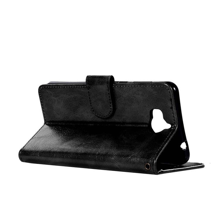 Vintage PU Leather Wallet Stand Cover for Huawei Y6 (2017)/Y5 (2017) - Black-6