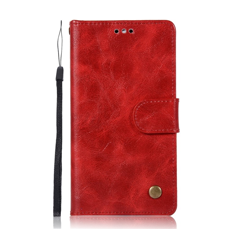 Vintage PU Leather Stand Mobile Shell for Huawei Y6 (2017)/Y5 (2017) - Red-2