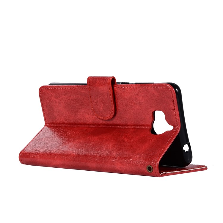 Vintage PU Leather Stand Mobile Shell for Huawei Y6 (2017)/Y5 (2017) - Red-6