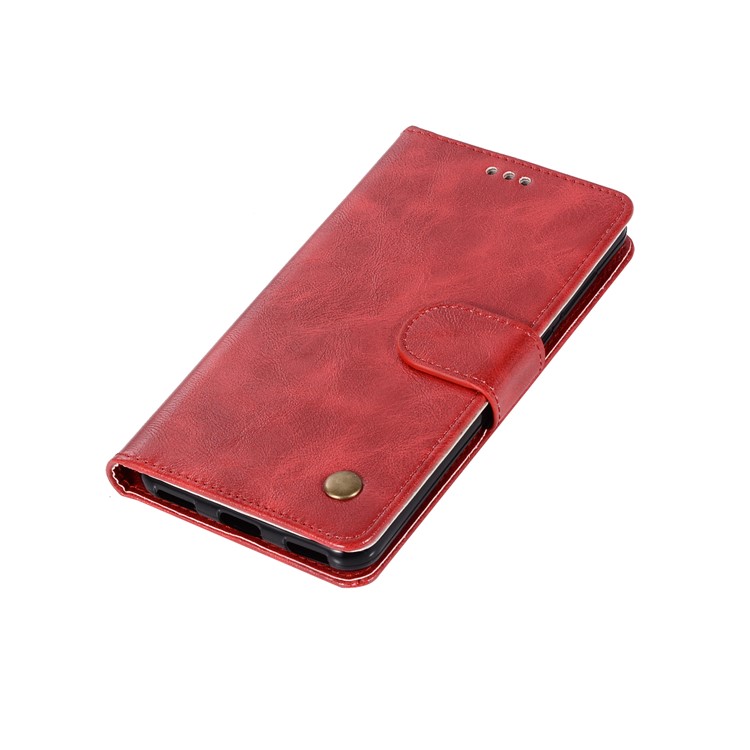 Vintage PU Leather Stand Mobile Shell for Huawei Y6 (2017)/Y5 (2017) - Red-7