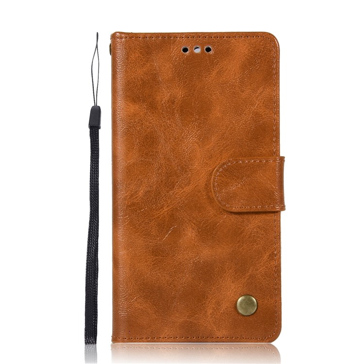 Vintage PU Leather Wallet Phone Casing for Huawei Y6 (2017)/Y5 (2017) - Brown-2