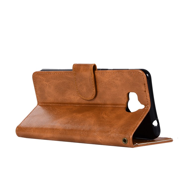 Vintage PU Leather Wallet Phone Casing for Huawei Y6 (2017)/Y5 (2017) - Brown-6