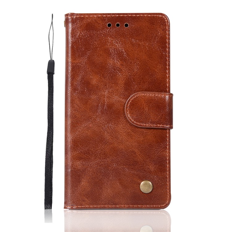 Premium Vintage PU Leather Wallet Stand Mobile Cover Shell for Huawei P10 Lite - Coffee-2