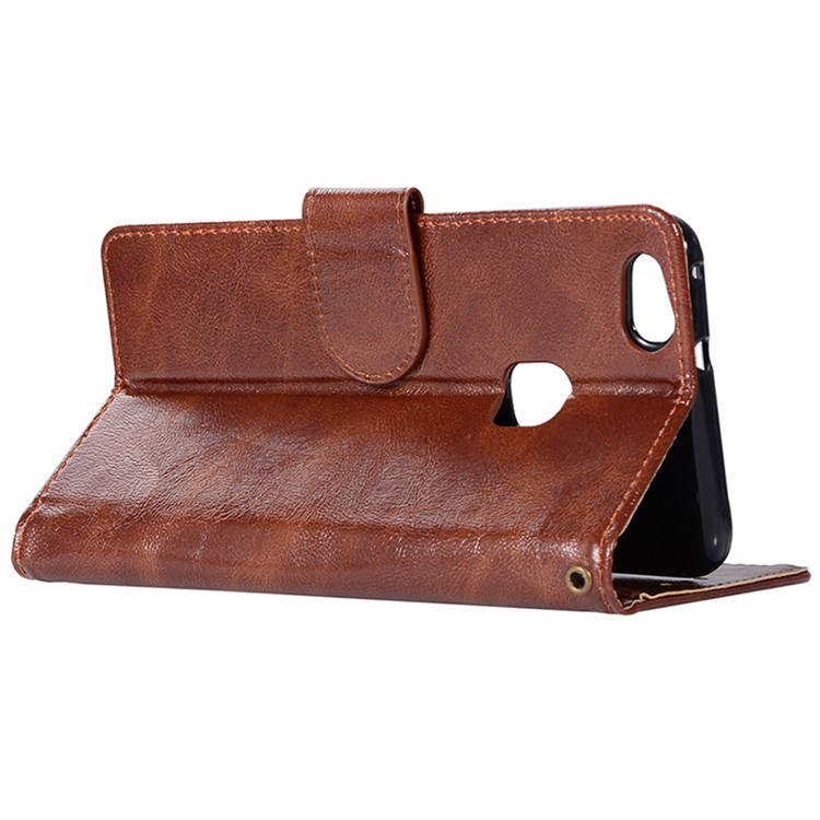 Premium Vintage PU Leather Wallet Stand Mobile Cover Shell for Huawei P10 Lite - Coffee-6